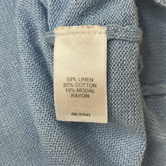 J. Jill Linen Cotton Blend Blue Flyaway Long Sleeve Cardigan Sweater Size Large - Picture 9 of 13
